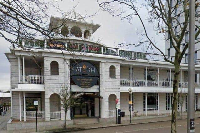 The stabbing happened outside the Atesh bar and restaurant at Central Milton Keynes
