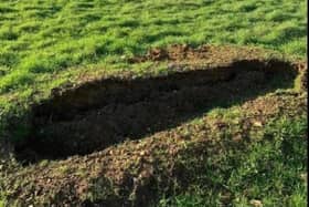 The hole resembles a grave