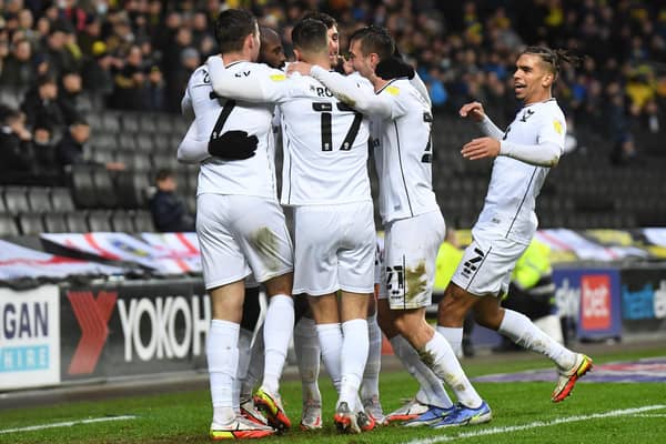 MK Dons celebrating