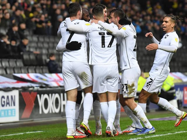 MK Dons celebrating