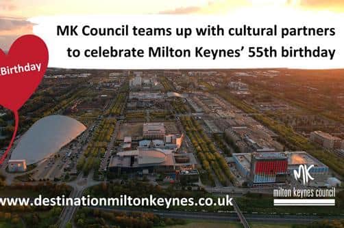 Milton Keynes is 55 years old on Sunday