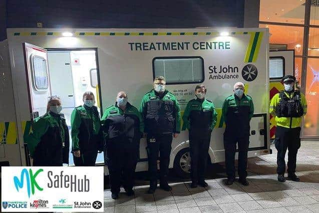 St John Ambulance workers at the Safe Hub in CMK