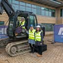 Pictured from left, Seated, MK College Group chief executive, Dr Julie Mills, Sharon Coe from the DfE and Jess Annison, former project director of the SCIoT