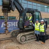 Pictured from left, Seated, MK College Group chief executive, Dr Julie Mills, Sharon Coe from the DfE and Jess Annison, former project director of the SCIoT