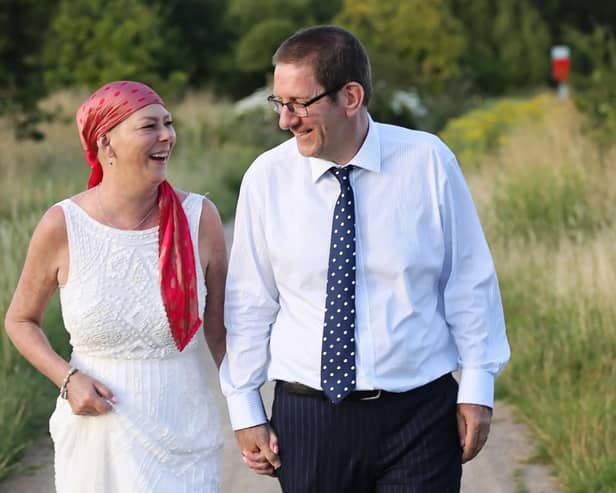 Ed Jones pictured with wife Kirsty who lost her life to cancer just two months after they were married