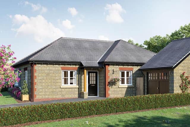 One of the attractive eco-efficient bungalows for sale at the Hayfield Walk development in Hanslope