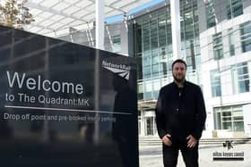 Council leader Pete Marland outside Network Rail in MK