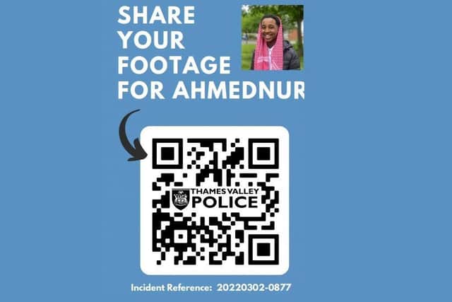 Scanning the QR code will take you to directly to a webpage where you can easily upload photographs and videos to help our investigation
