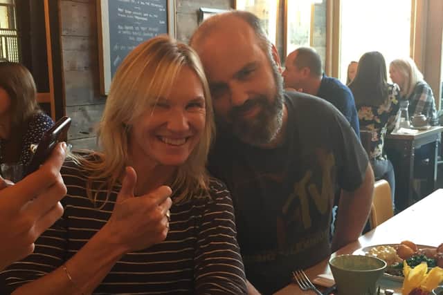 Jo Whiley and Simon Willis, photo from Brain Tumour Research