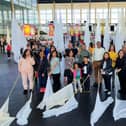 Some of the flags created at last week's event