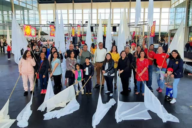 Some of the flags created at last week's event