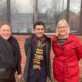 Councillor Emily Darlington, shadow minister for flooding Alex Sobel, Councillor Jenny Wilson-Marklew