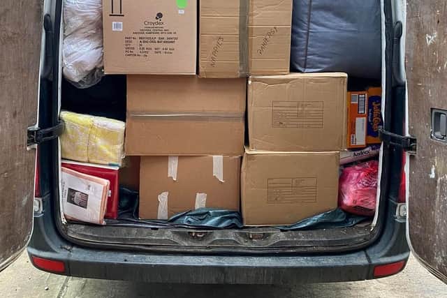 The company van was packed with supplies