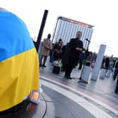 Residents were invited to 'stand in solidarity' with the people of Ukraine and light candles