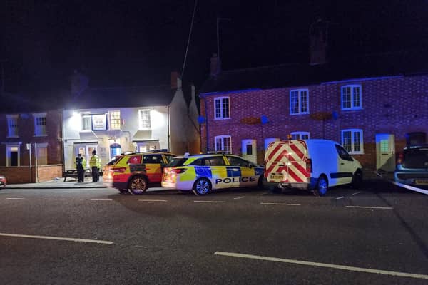 Police at the scene of the stabbing. Photo: Andrew Lockley
