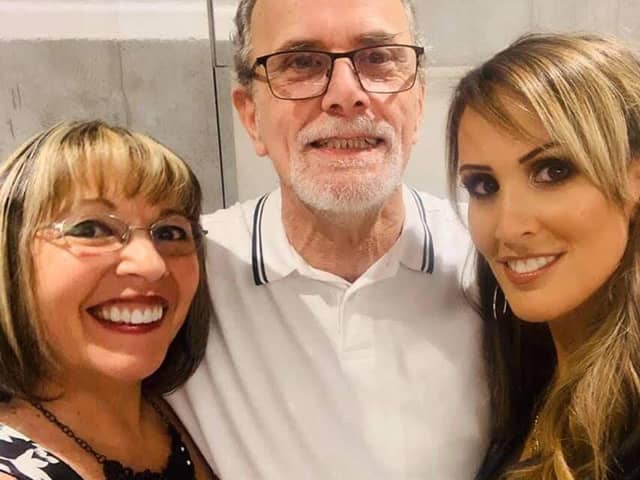 Emma, right, with her mum Shirley and dad Tony