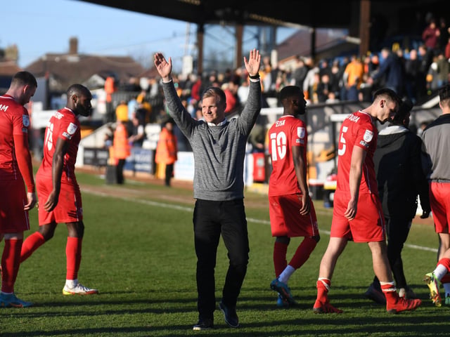 Liam Manning at full-time