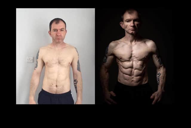 Andy before and after his 12 month challenge