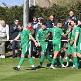 Newport Pagnell Town celebrate Mo Ahmed's opener at Willen Road