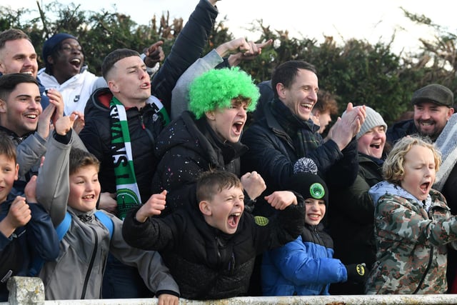 Newport Pagnell Town fans celebrate