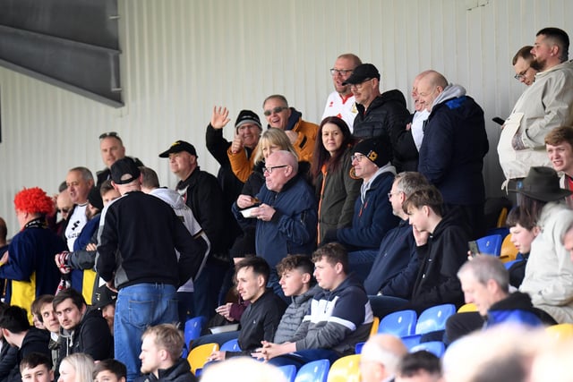 MK Dons fans in the away end at AFC Wimbledon