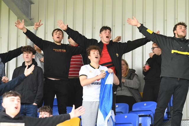 MK Dons fans in the away end at AFC Wimbledon