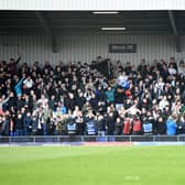 MK Dons fans in the away end at AFC Wimbledon