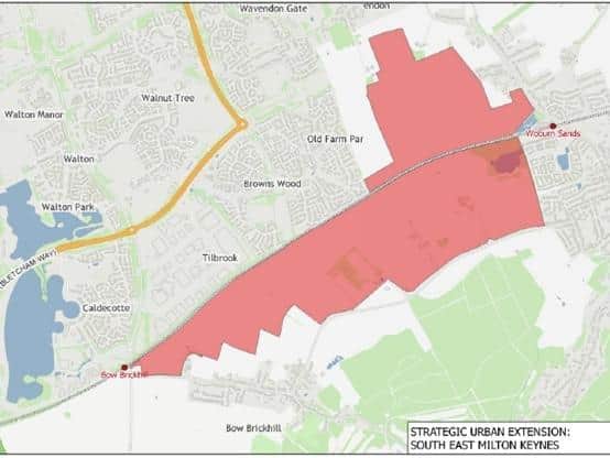 The area of the South East MK Strategic Urban Extension (MK Council)