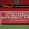 A banner at Old Trafford