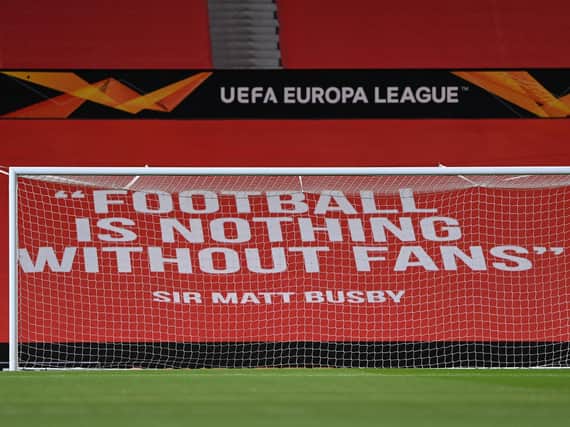 A banner at Old Trafford