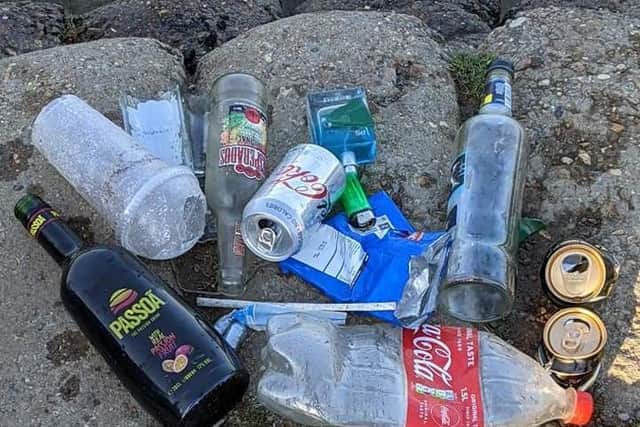 Another pile of litter and drinks containers