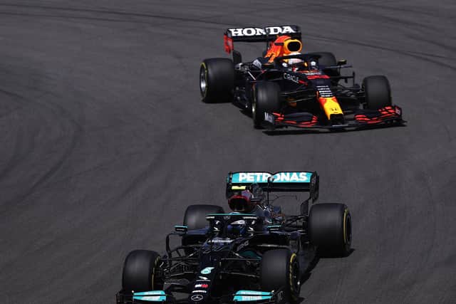 Bottas and Verstappen battled it out behind Hamilton