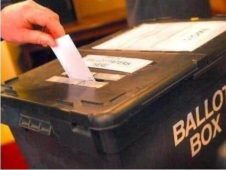 A ballot box holds the votes cast in a polling station