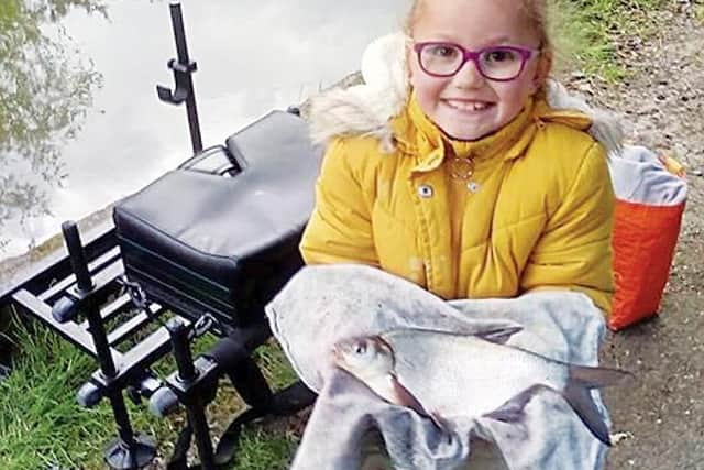 Jay Todd's young daughter: well chuffed with a canal session
