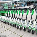 e-scooters waiting to be hired in MK