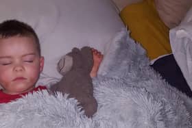George-Junior can't sleep without Mr Bear