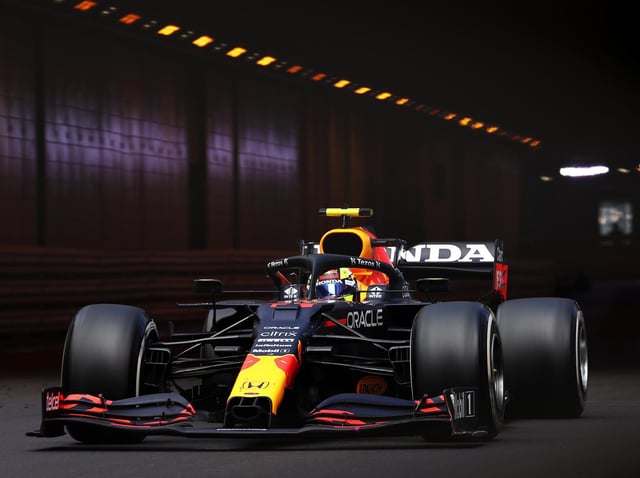Sergio Perez exiting the Monaco tunnel
