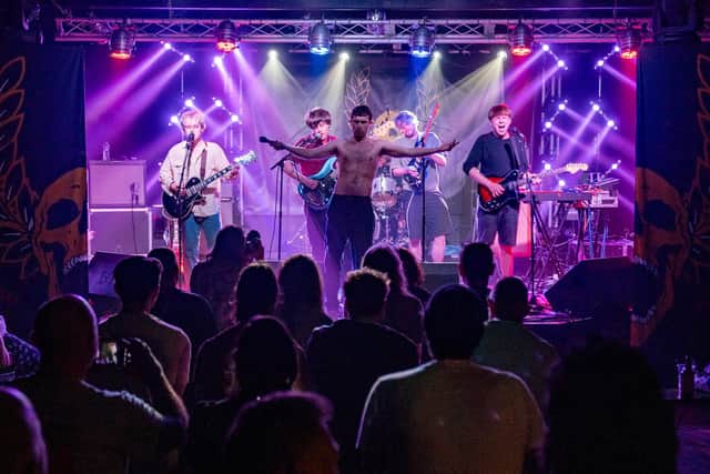 Shame on stage at the Craufurd Arms. Photo by David Jackson.