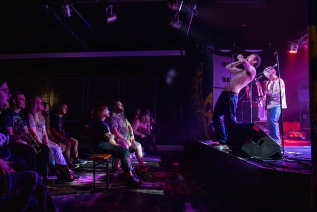 Shame on stage at the Craufurd Arms. Photo by David Jackson.