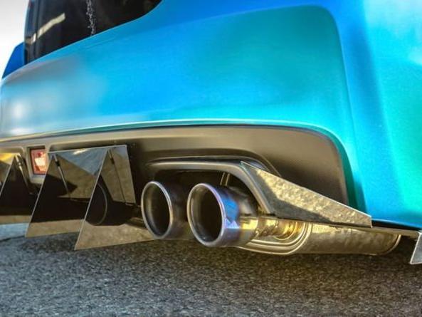 The car has a modified exhaust