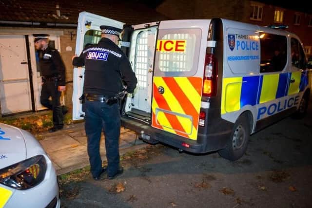 Police raiding Bennell's MK home in 2016