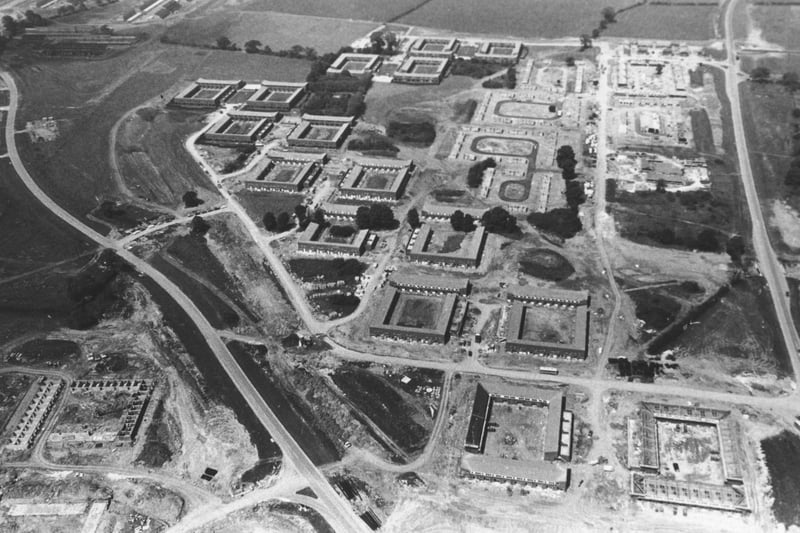 An aerial shot of early Milton Keynes