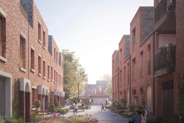 An artists' impression of housing that could replace the Agora