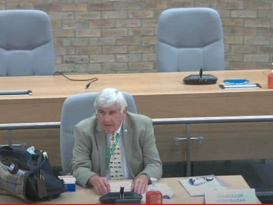 Cllr Keith McLean announcing the sub-committee's decision