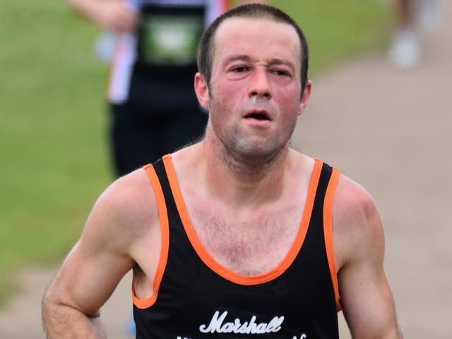 Steve Tuttle won the half marathon before completing his first marathon a day later