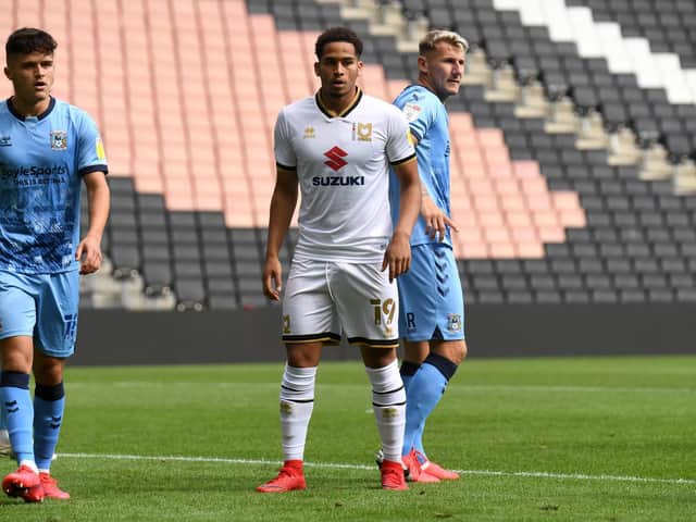 Sam Nombe made seven appearances for Dons last season before being loaned ot Luton
