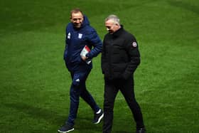Matt Gill with former Ipswich Town boss Paul Lambert