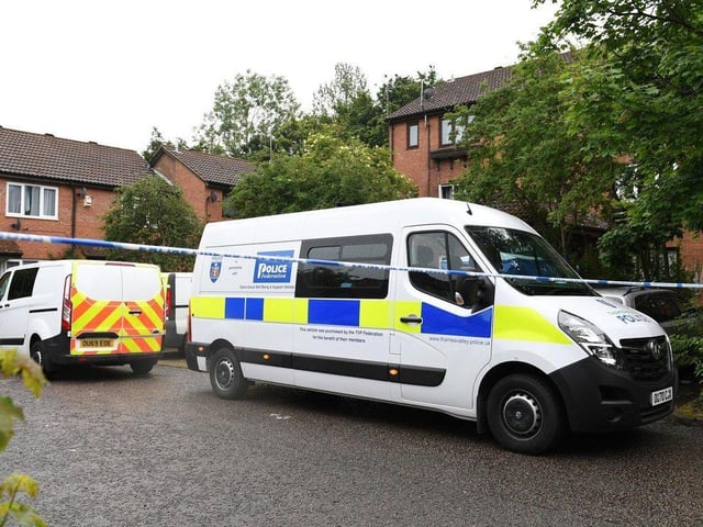 Police at the scene of Milton Keynes shootings Photo: Jane Russell