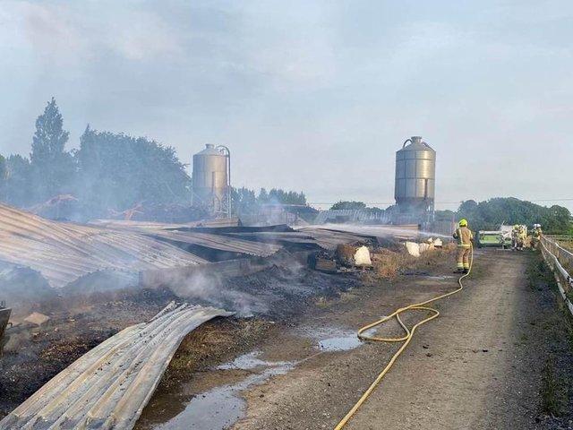 The destroyed shed