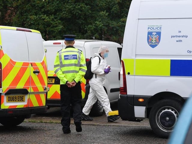 Police at the scene of the shooting photo by Jane Russell